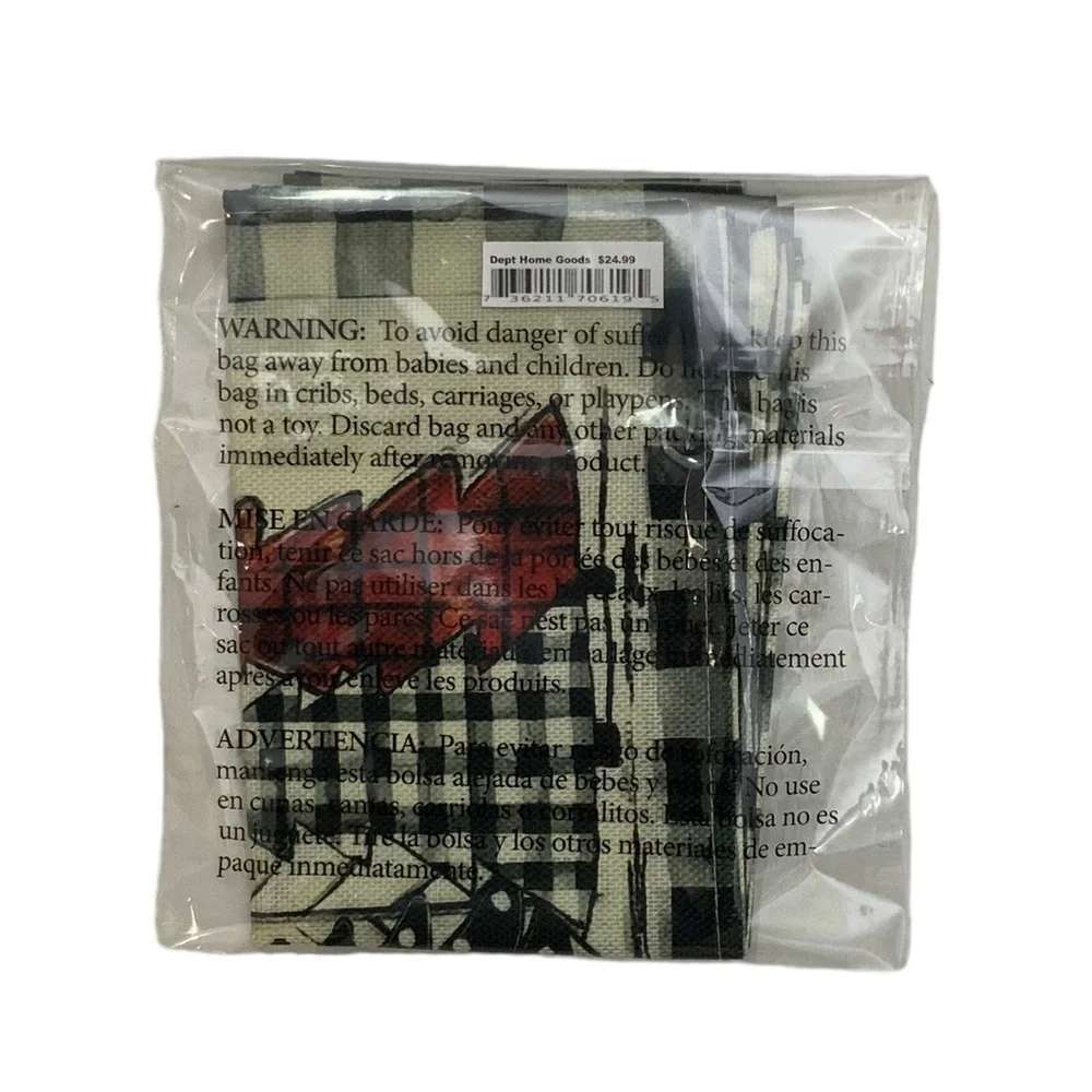 Christmas Placemats Primitive Farmhouse Buffalo Plaid Check Neutral  17.5 X 12